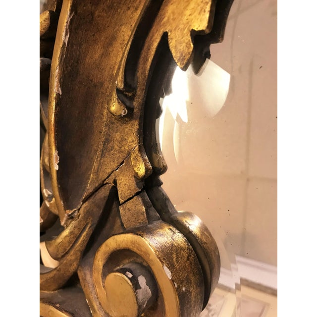 Early 19th Century Victorian Mirror With Elaborate Beveled Edge, Staggered Candle Shelves, and Gilt Wood Finish For Sale - Image 10 of 13