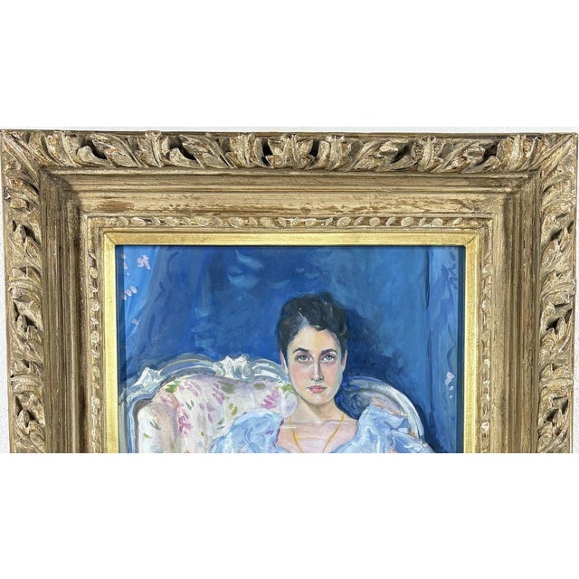 Signed Steve LeBailly Original Tempera Master Study After Sargent's Lady Agnew Framed For Sale In Portland, OR - Image 6 of 10