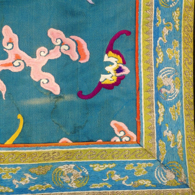 Chinese Silk Embroidery Bats and Crane Circa 1920 For Sale - Image 4 of 8