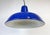 Metal Industrial Blue Enamel Factory Pendant Lamp, 1960s For Sale - Image 7 of 17