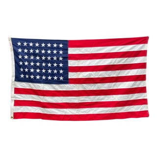 1940s Vintage 48 Star American Flag With Sewn Stars For Sale