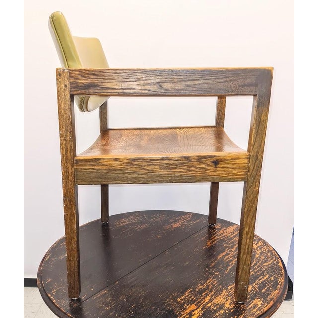 Mid-Century Modern Mid 20th Century A Wonderfull Pair of Historic Gunlocke Company MCM Oak Armchairs For Sale - Image 3 of 16