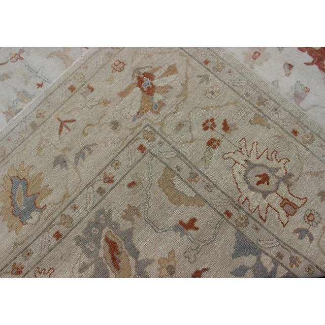 Modern Oushak Rug With All-Over Floral Design in Wool by Keivan Woven Arts For Sale - Image 11 of 12