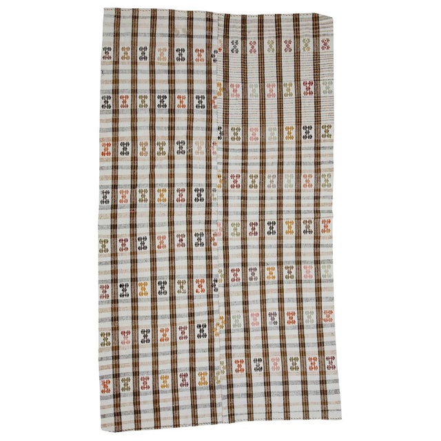 Textile Vintage Modern Turkish Kilim Rug- 6′1″ × 10′8″ For Sale - Image 7 of 7