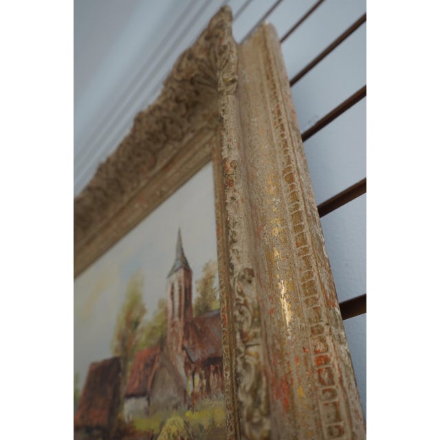 A.v. Woerkom Artist Signed Rustic Landscape Oil Painting For Sale - Image 10 of 11