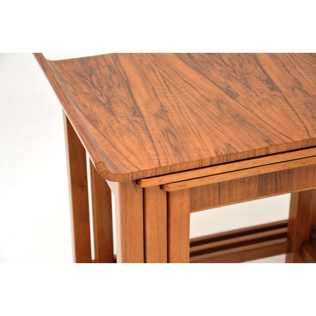 Art Deco Figured Walnut Nesting Tables, 1930s, Set of 3 For Sale - Image 11 of 13