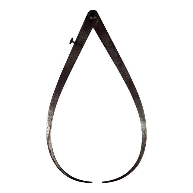 Rare Gigantic 19th Century Antique Original Hand Forged Iron Calipers (31" Long by 18" Wide) For Sale