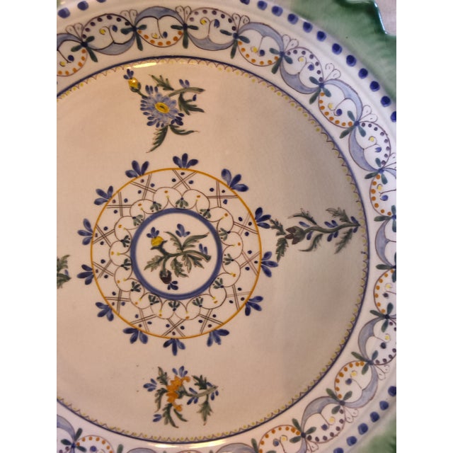 Ceramic Vintage Large Carvalhinho Porto Decorative Plate, Portugal, Multicolor For Sale - Image 7 of 8