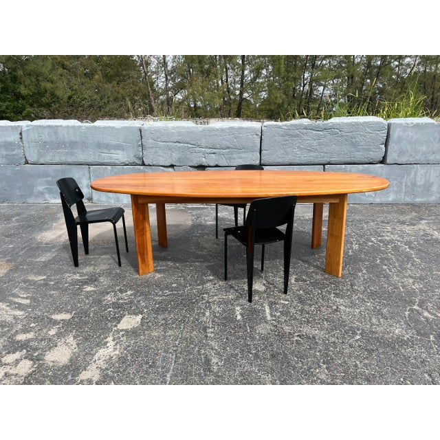 Wood 1980s Dining Table or Desk in the Manner of Charlotte Perriand, Solid Wood For Sale - Image 7 of 12