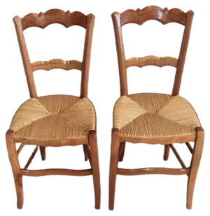 Antique Birch Dining Chairs, Set of 4