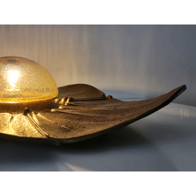 Brown Monumental Sculptural Bronze Wall Lamp 1960s For Sale - Image 8 of 17