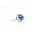 Metal Agl Certified 30 Carat No Heat Ceylon Blue Star Sapphire & Diamond Halo Ring For Sale - Image 7 of 9