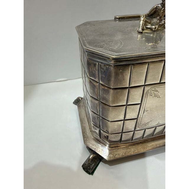 Silver Jonas Bowen & Son 1880 Victorian Silver Plated Biscuit or Trinket Box For Sale - Image 8 of 12
