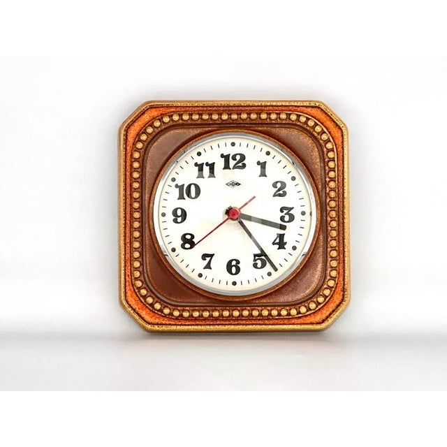Brown Ceramic Kitchen Wall Clock from WLH, 1960s For Sale - Image 8 of 8