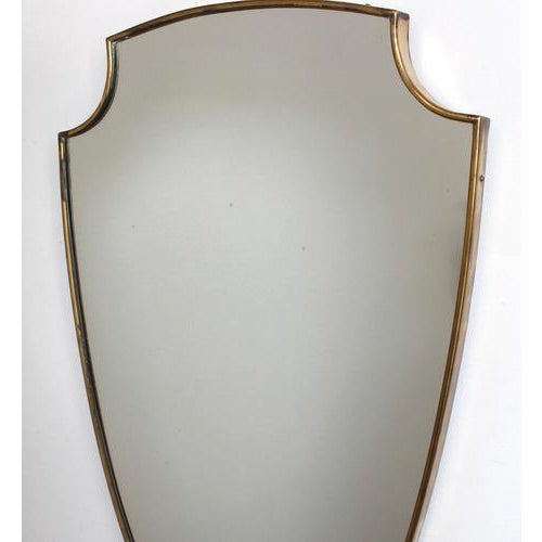 Vintage Italian Wall Mirror with Brass Frame by Gio Ponti, 1960s For Sale - Image 10 of 14