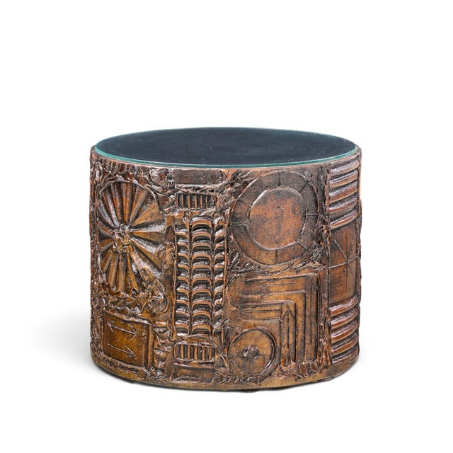 Mid 20th Century Adrian Pearsall for Craft Associates Mid Century 24-Inch Brutalist Drum Side End Tables For Sale - Image 5 of 11