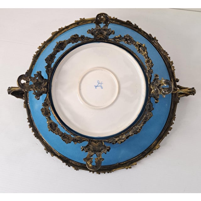 19th Century Sèvres Style Porcelain Centerpiece Bowl With Ormolu Mounts For Sale - Image 11 of 15