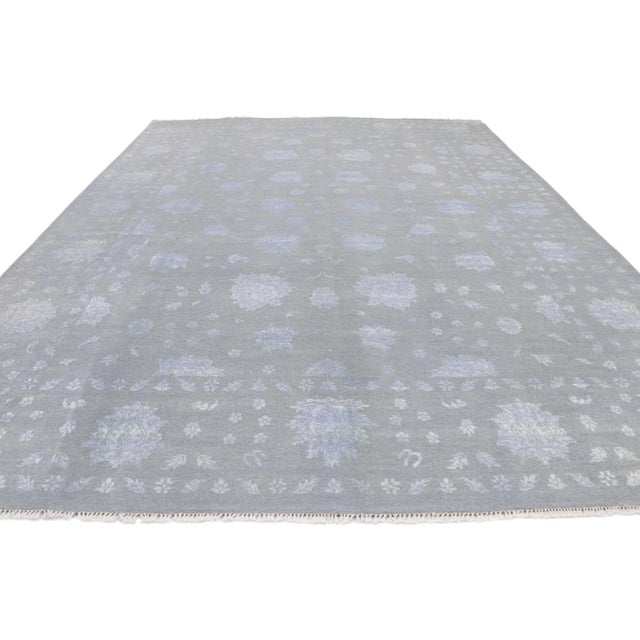 Contemporary Silk and Wool Oushak Style Rug - 09'00 X 12'02 For Sale - Image 3 of 9