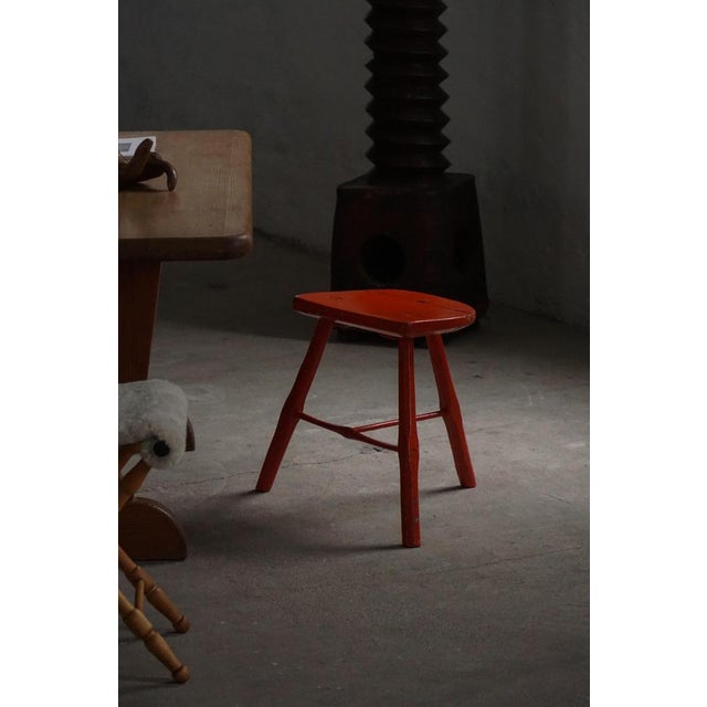 Red Painted Wooden Stools with Splayed Legs, 1950s-1960s, Set of 2 For Sale - Image 18 of 18
