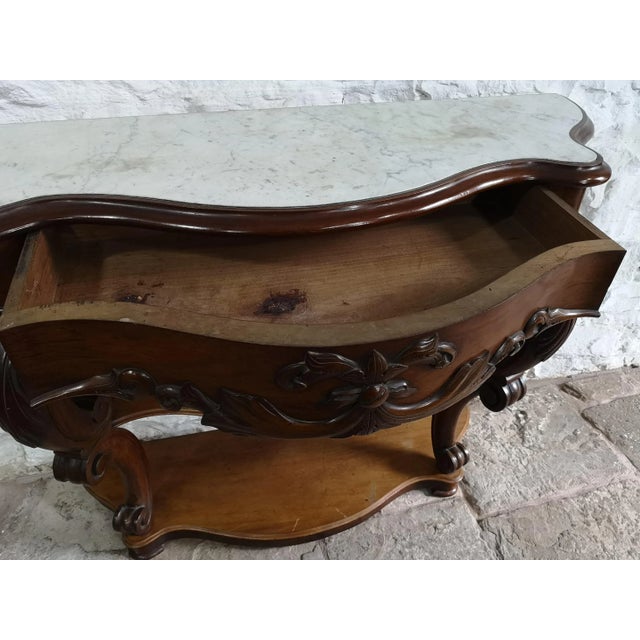 Antique French Empire Napoleon III Console Table in Mahogany, 1860 For Sale - Image 16 of 18