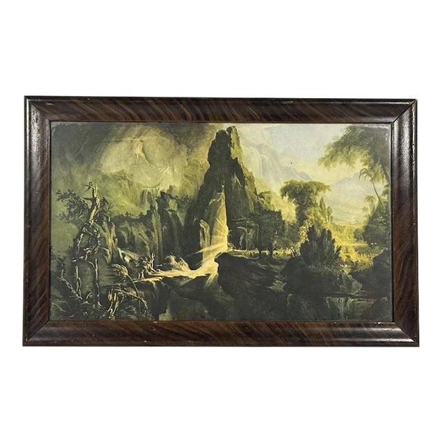 Early 20th Century Thomas Cole 'Expulsion' Lithograph - Framed Vintage Biblical Art For Sale