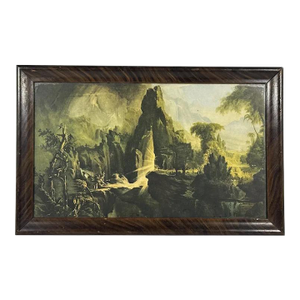 Early 20th Century Thomas Cole 'Expulsion' Lithograph - Framed Vintage Biblical Art