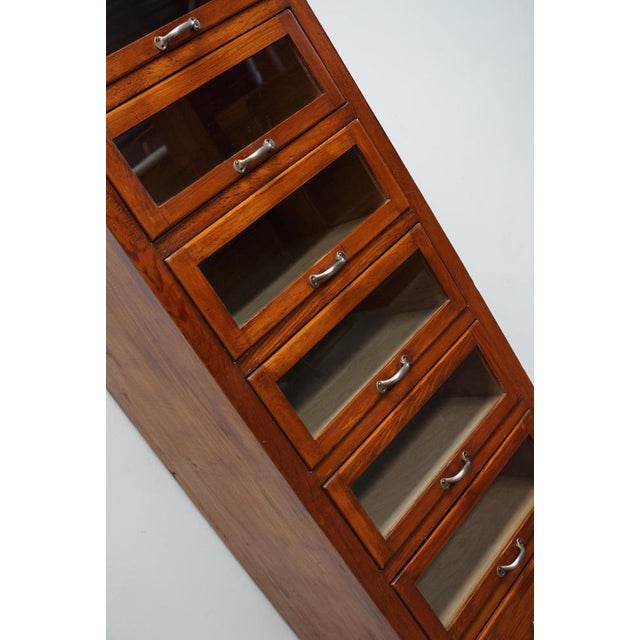 Tall Vintage German Pine Haberdashery Shop Cabinet, 1950s For Sale - Image 4 of 18