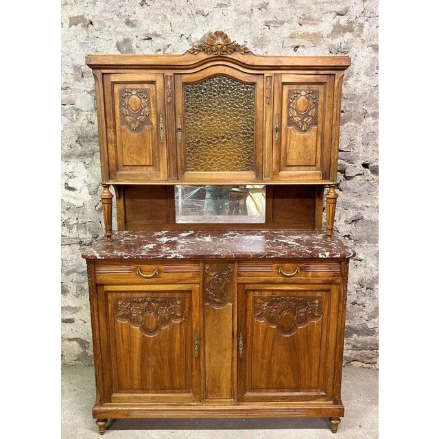 Louis XVI Style Cupboard in Blonde Walnut For Sale - Image 5 of 5