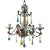 French Rainbow Pastel Confetti Candy Colors Opaline Drops Chandelier, Circa 1920 For Sale