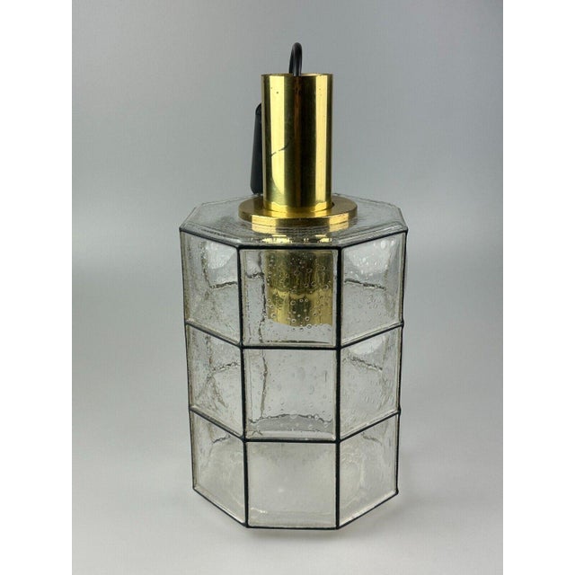 Space Age Ceiling Lamp in Glass and Brass from Glashütte Limburg, Germany, 1960s-1970s For Sale - Image 6 of 18