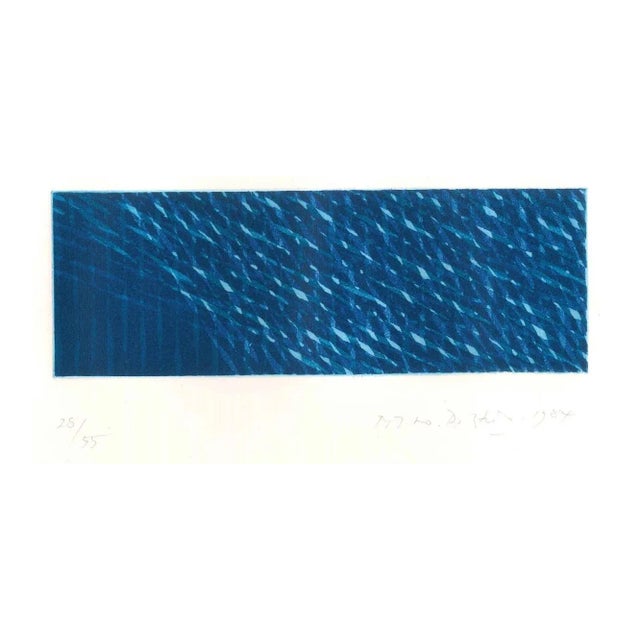 Blue Composition - Original Aquatint by Piero Dorazio - 1984 1984 For Sale
