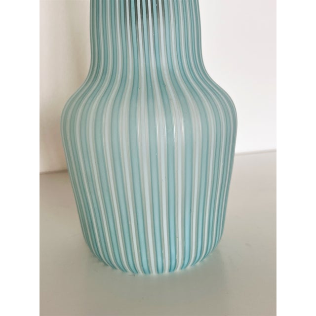 Italian Pendant Lamp in Striped Glass and Brass from Venini, 1960s For Sale - Image 12 of 18