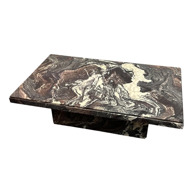Large Italian Cipollino Ondulato Marble Coffee Table, 1970s For Sale