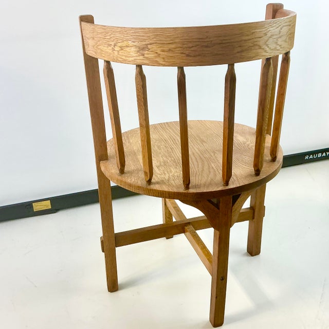 Early 1900s Antique Gustavian Folk Art Rustic European Oak Round Corner Side Chair. For Sale - Image 13 of 18
