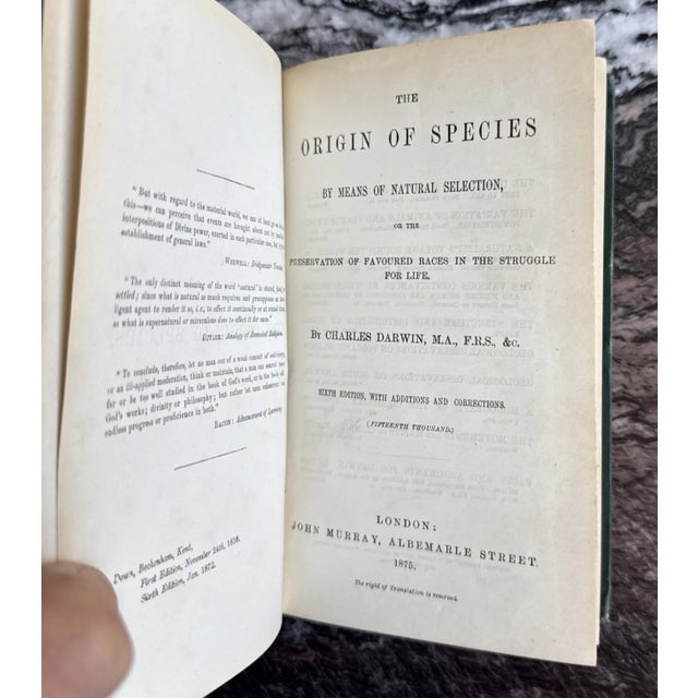 Mid 19th Century Charles Darwin the Origin of Species 1875 London Sixth Ed. Fifteenth Thousand. For Sale - Image 5 of 17