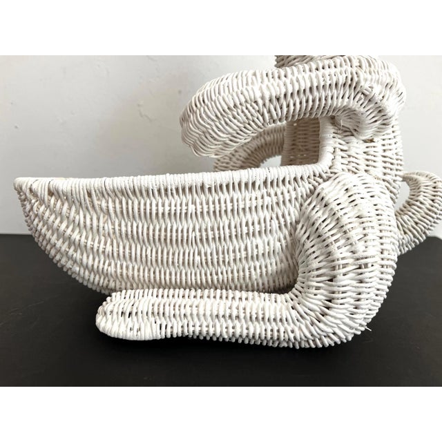 Wood 1970s Wicker Kangaroo Basket/Planter For Sale - Image 7 of 11