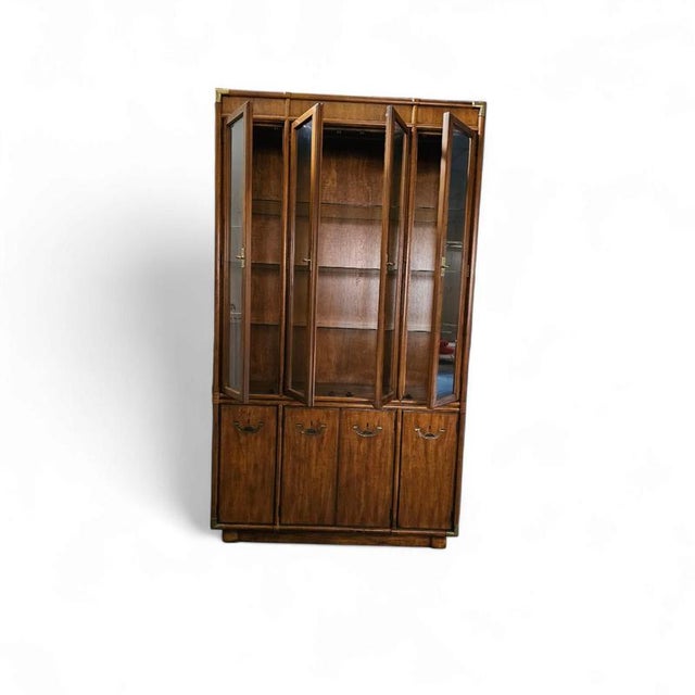 Boho Campaign China Cabinet from Drexel, 1980s For Sale - Image 13 of 15