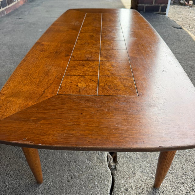 Lane Walnut and Burl Coffee Table For Sale - Image 9 of 12