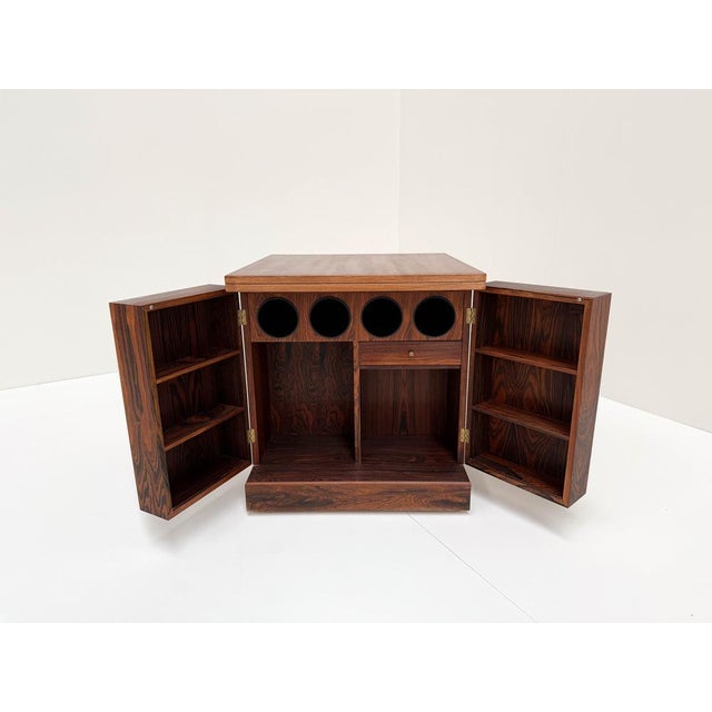 Brown Vintage Wooden Cube Bar Cabinet by Torbjørn Afdal for Bruksbo, 1960s For Sale - Image 8 of 18