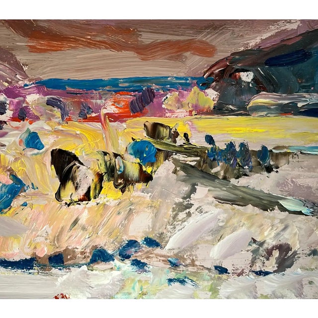 Jean Krille, Landscape 138, Oil on Masonite For Sale - Image 4 of 10