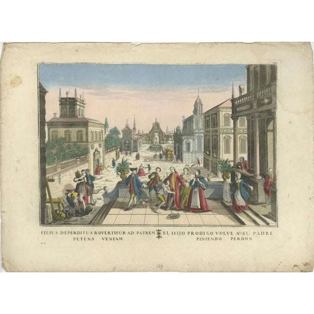 Probst, Story of the Prodigal Son, Hand-Colored Prints, 1780, Set of 6 For Sale - Image 3 of 10