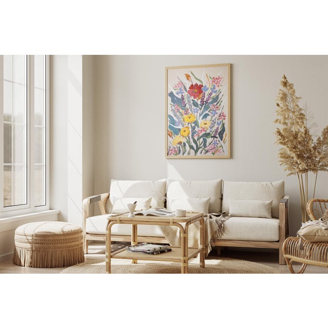 2026, Illustration Style Painting of Lavender Bouquet, Wild Blossoming Flowers on Watercolor Paper by Romina Milano For Sale In Miami - Image 6 of 8