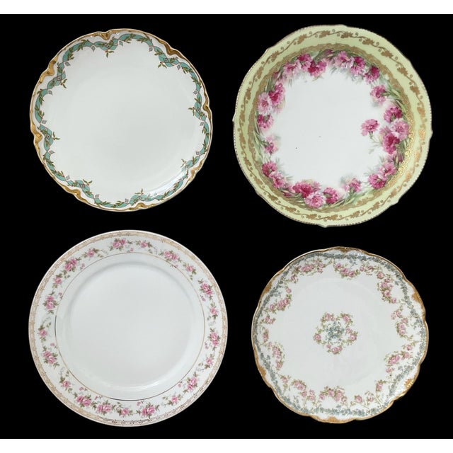 8 Vintage Mismatched China Dessert Cake Plates Floral. England and France For Sale - Image 4 of 5