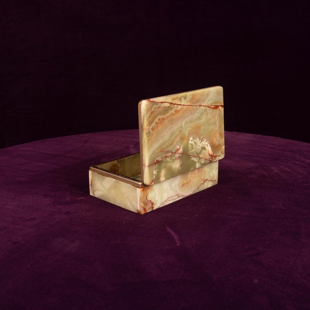 Green Onyx and Brass Lidded Catch-All Box, Italy, 1970 For Sale - Image 8 of 18