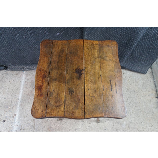 Antique Eastlake Quartersawn Oak Square 2 Tier Eagle Claw Foot Parlor Table For Sale - Image 6 of 10