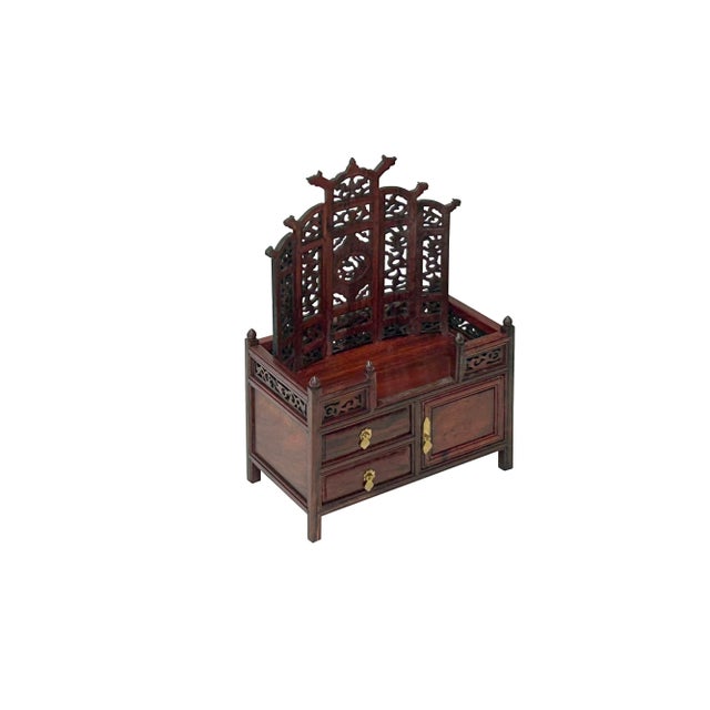 2020s Chinese Rosewood Furniture Offering Shrine Miniature Display Art For Sale - Image 5 of 6