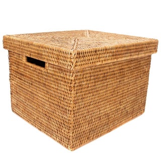 Artifacts Rattan Lidded Storage Box For Sale