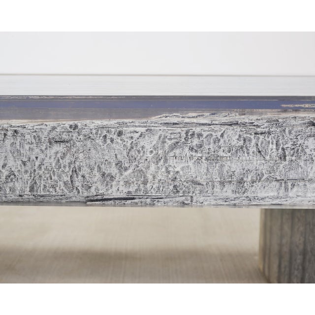 Timothy Oulton Glacier Coffee Table Burnt Timber in Lucite 6 Ft For Sale - Image 11 of 18