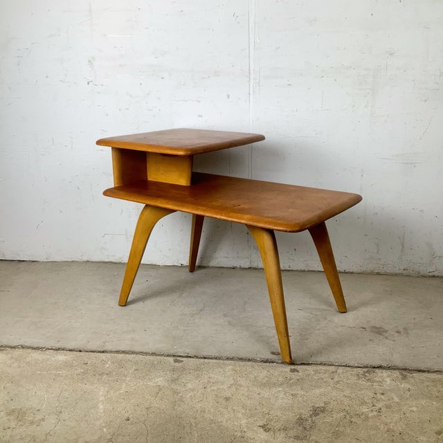 Heywood-Wakefield Birch Step End Table in Wheat Finish For Sale - Image 12 of 12