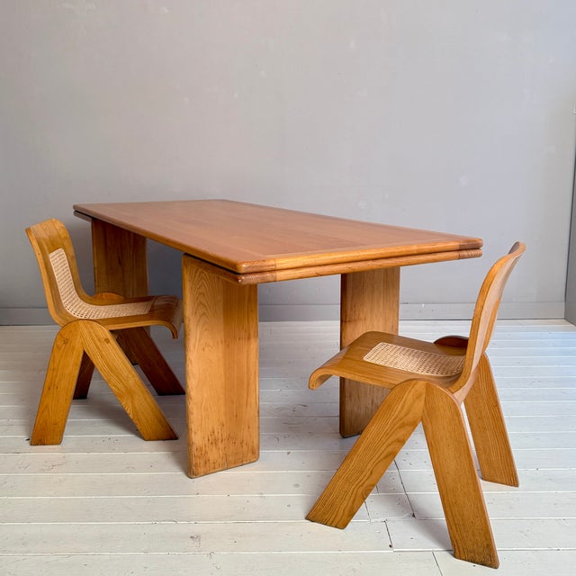 Mid-Century Modern Mid-Century Ash Dining Table attributed to Mario Marenco, 1980s For Sale - Image 3 of 9